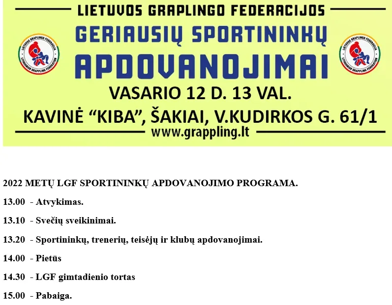2022 metų geriausių sportininkų, trenerių, teisėjų ir klubų apdovanojimo šventė
