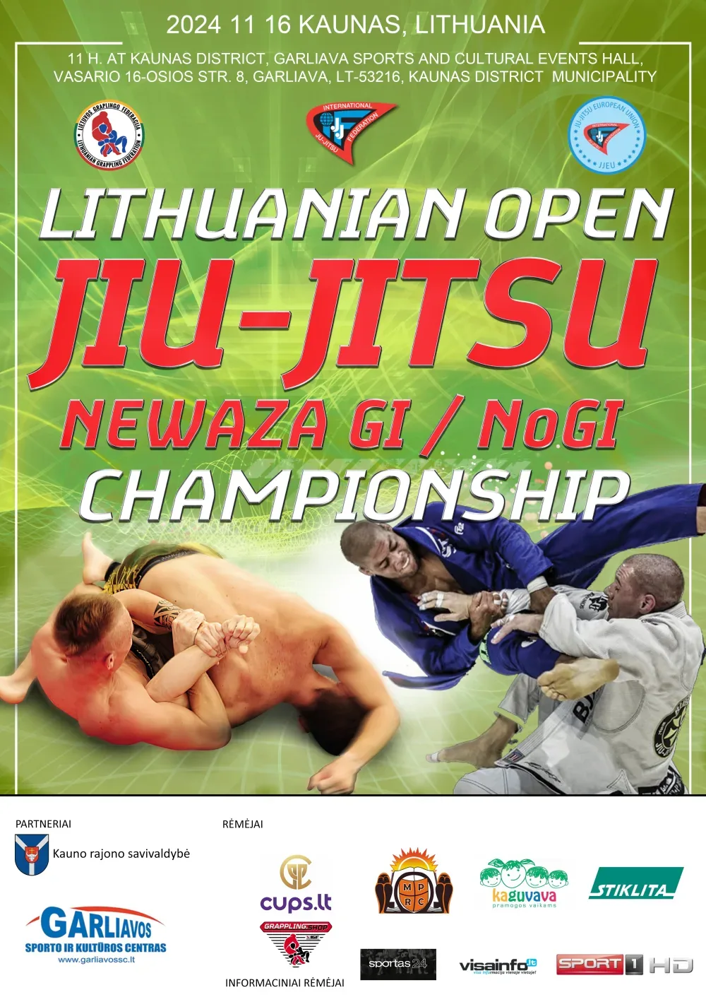 ATVIRAS LIETUVOS JIU JITSU NEWAZA GI / NoGI ČEMPIONATAS