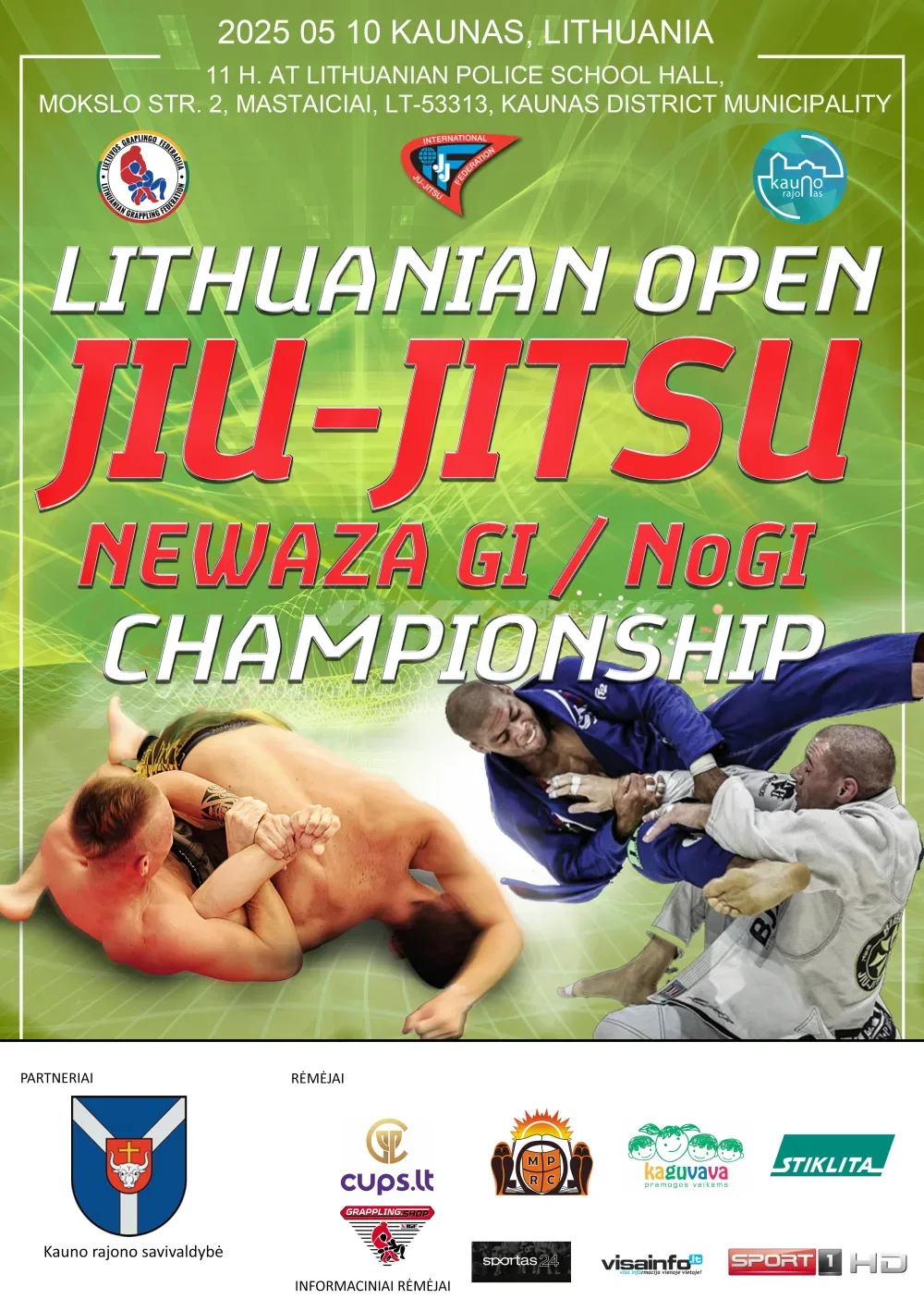 ATVIRAS LIETUVOS JIU JITSU NEWAZA GI / NoGI ČEMPIONATAS