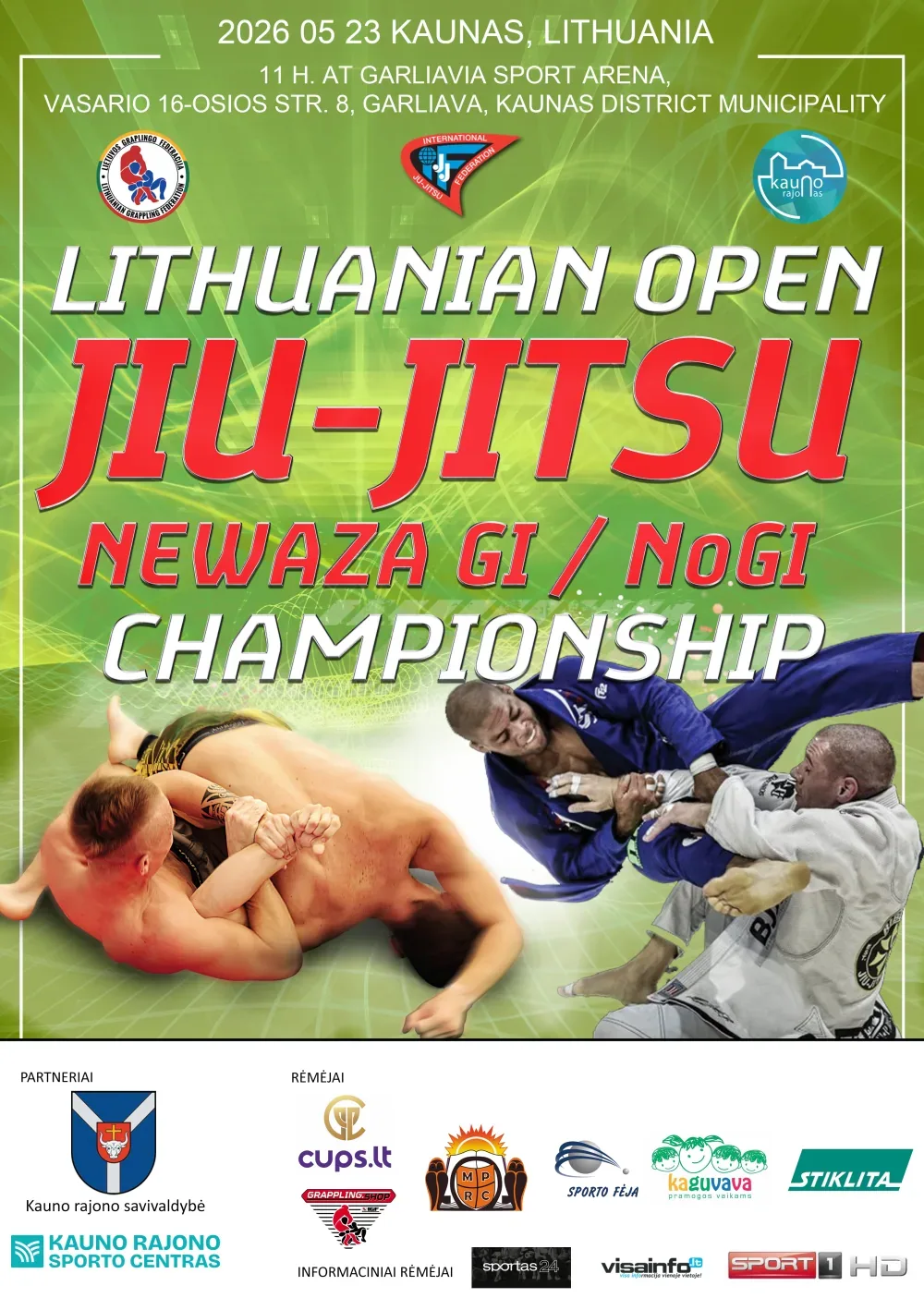 ATVIRAS LIETUVOS JIU JITSU NEWAZA GI / NoGI ČEMPIONATAS - plakatas