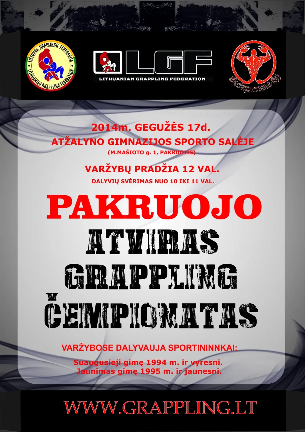 ATVIRAS PAKRUOJO GRAPPLING ČEMPIONATAS - plakatas