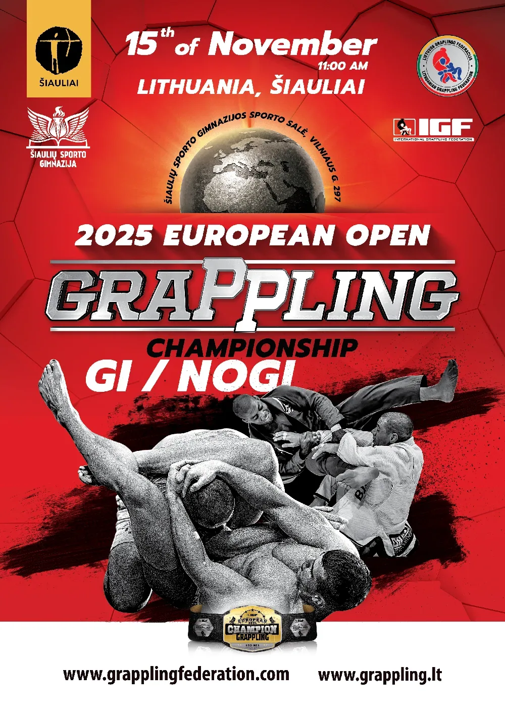 EUROPEAN OPEN GRAPPLING GI/NOGI CHAMPIONSHIP - plakatas