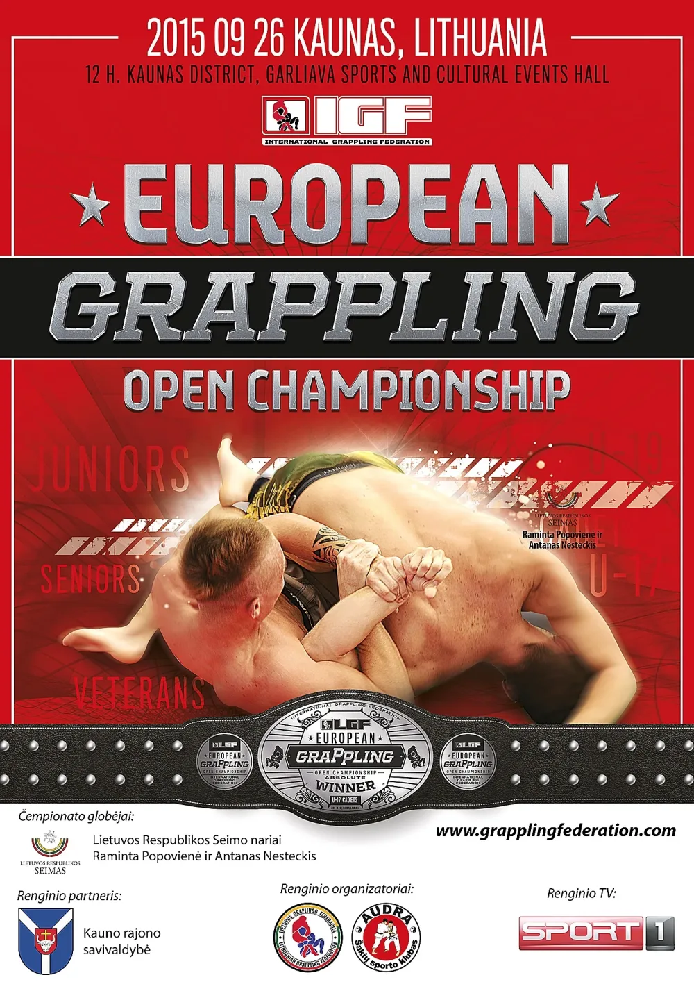 EUROPOS ATVIRAS GRAPPLING NO-GI ČEMPIONATAS - plakatas
