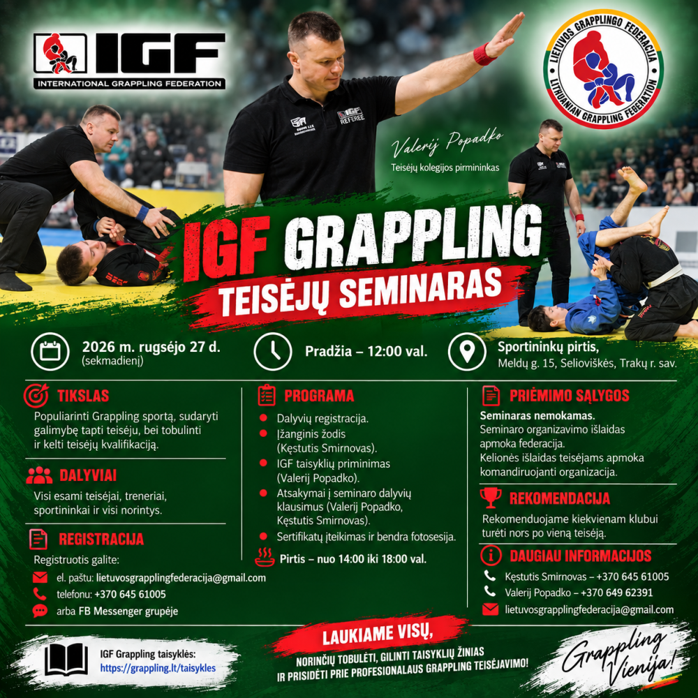 IGF GRAPPLING TEISĖJŲ SEMINARAS - plakatas