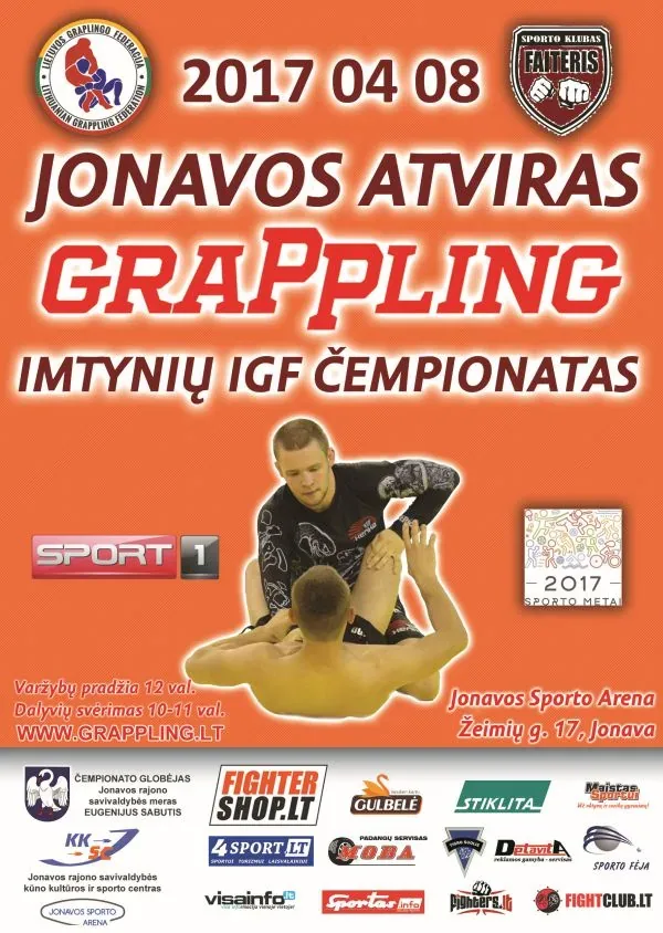 JONAVOS ATVIRAS GRAPPLING IMTYNIŲ IGF ČEMPIONATAS - plakatas