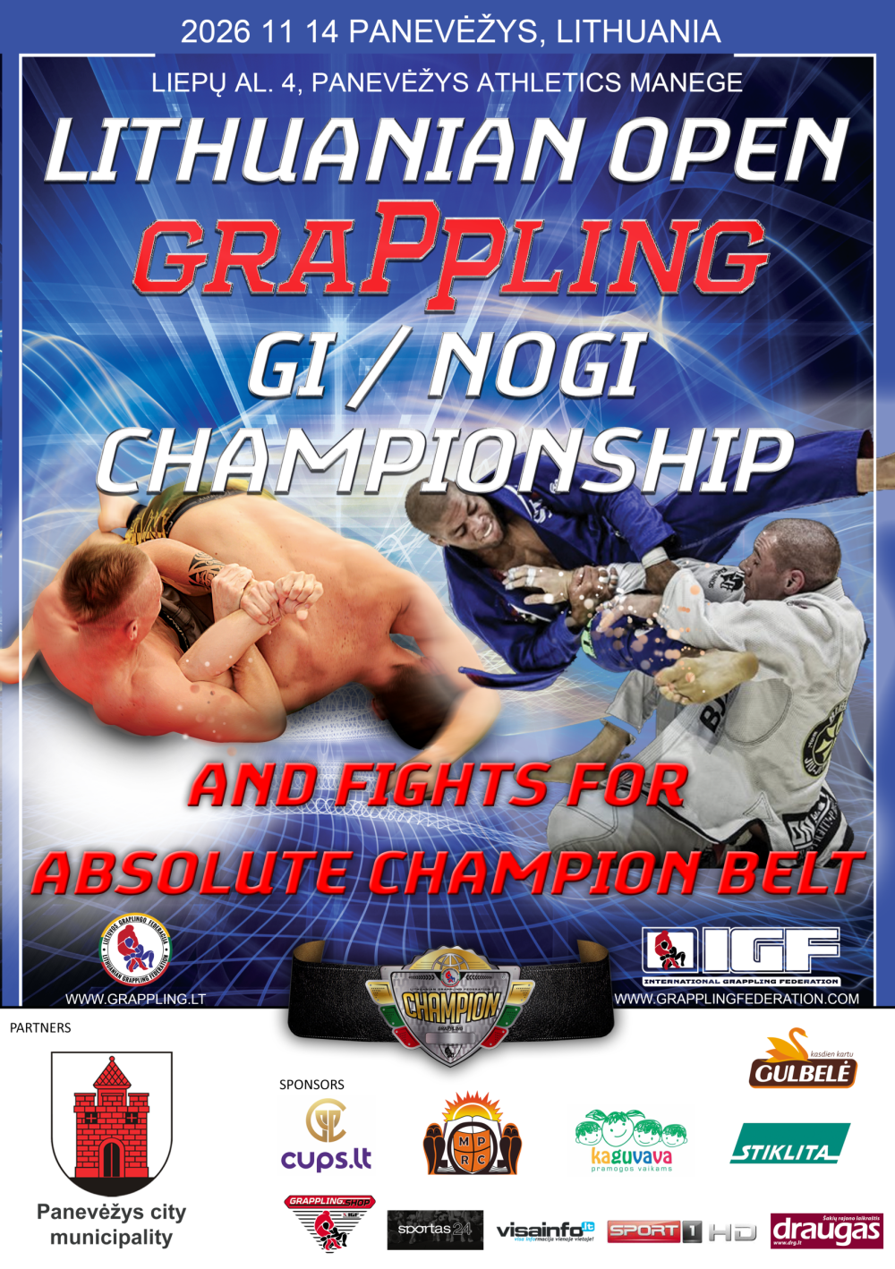 LIETUVOS ATVIRAS GRAPPLING GI/NOGI ČEMPIONATAS - plakatas
