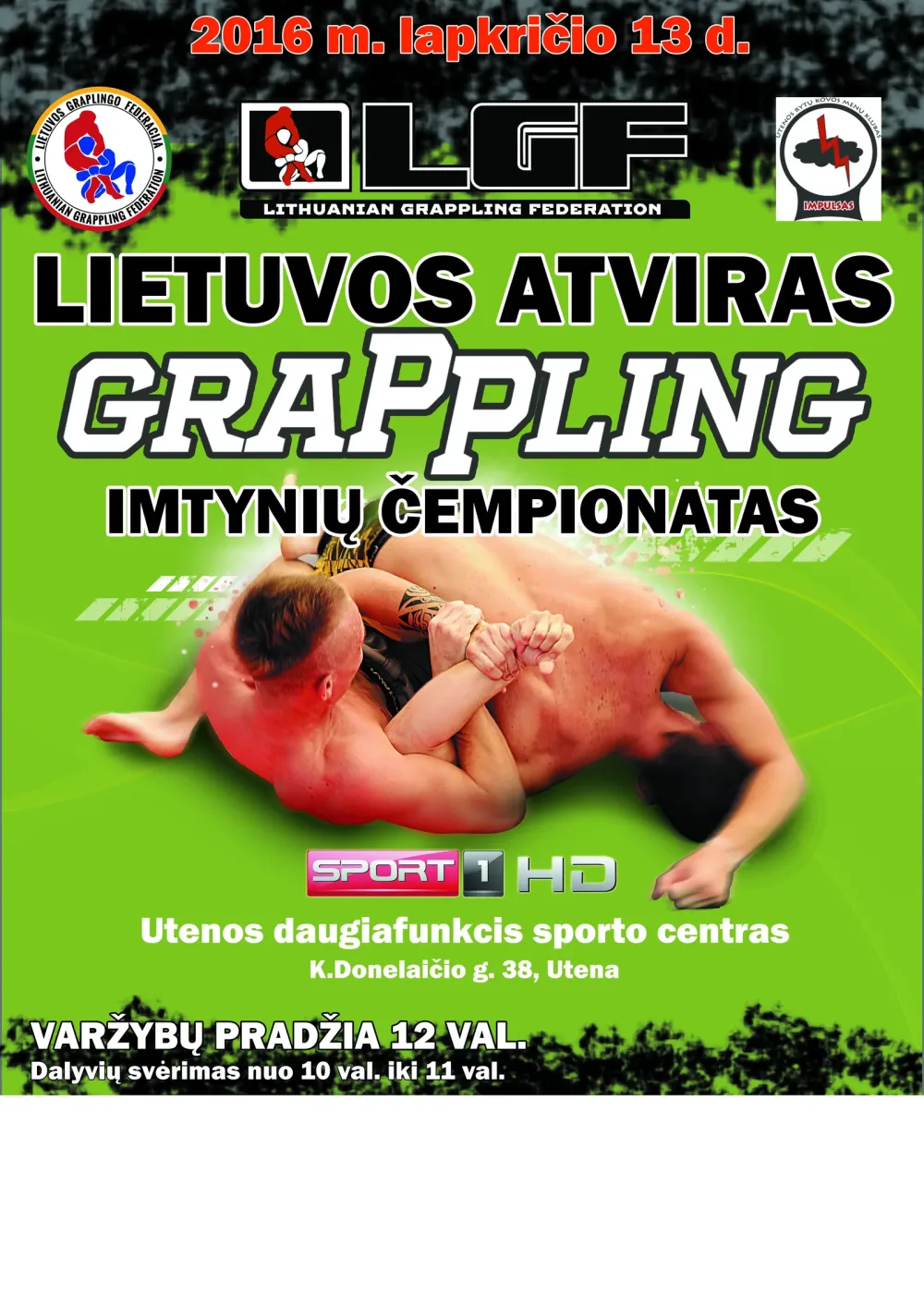 LIETUVOS ATVIRAS GRAPPLING IMTYNIŲ ČEMPIONATAS - plakatas