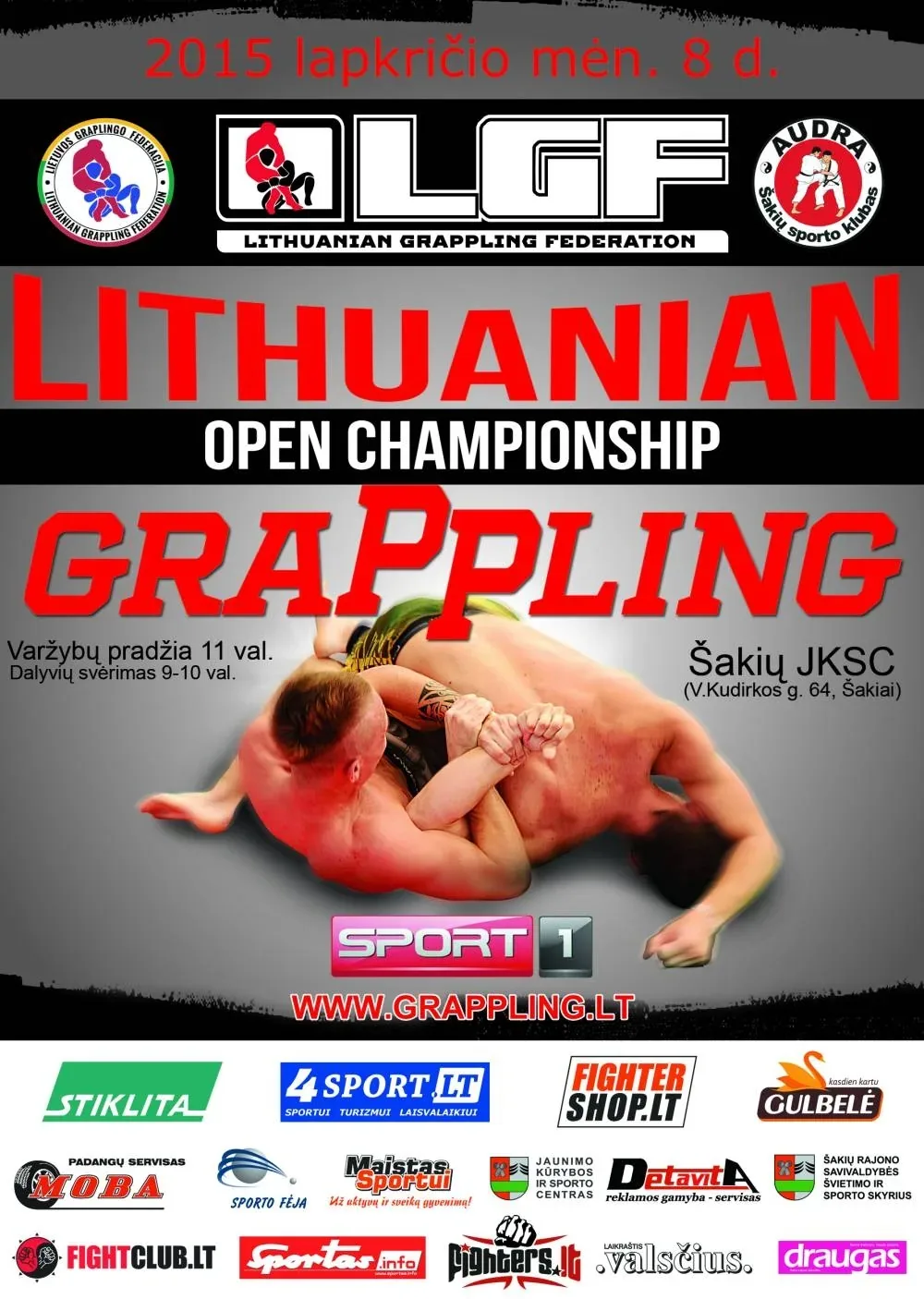 Lietuvos atviras grappling imtynių čempionatas - plakatas