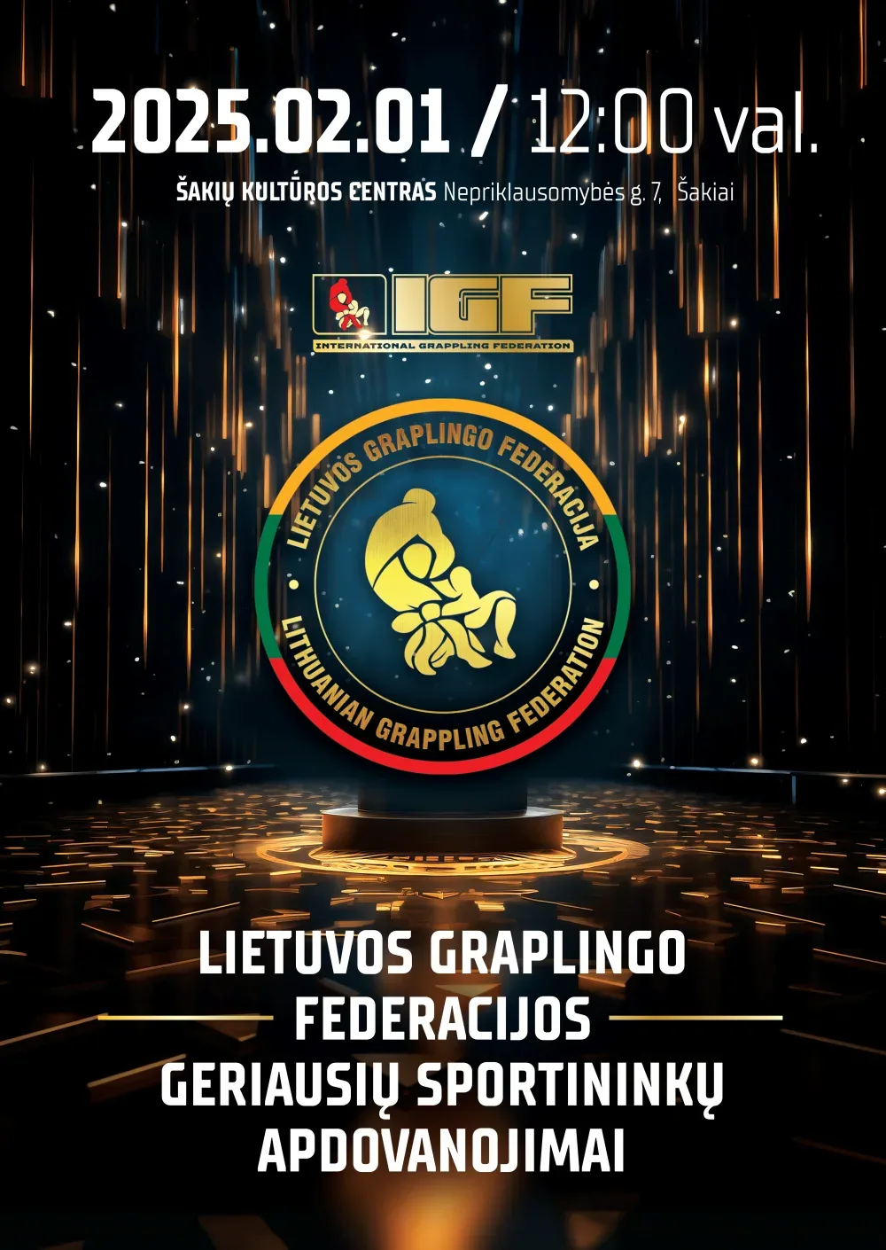 Lietuvos graplingo federacijos geriausiu sportininkų apdovanojimas - plakatas