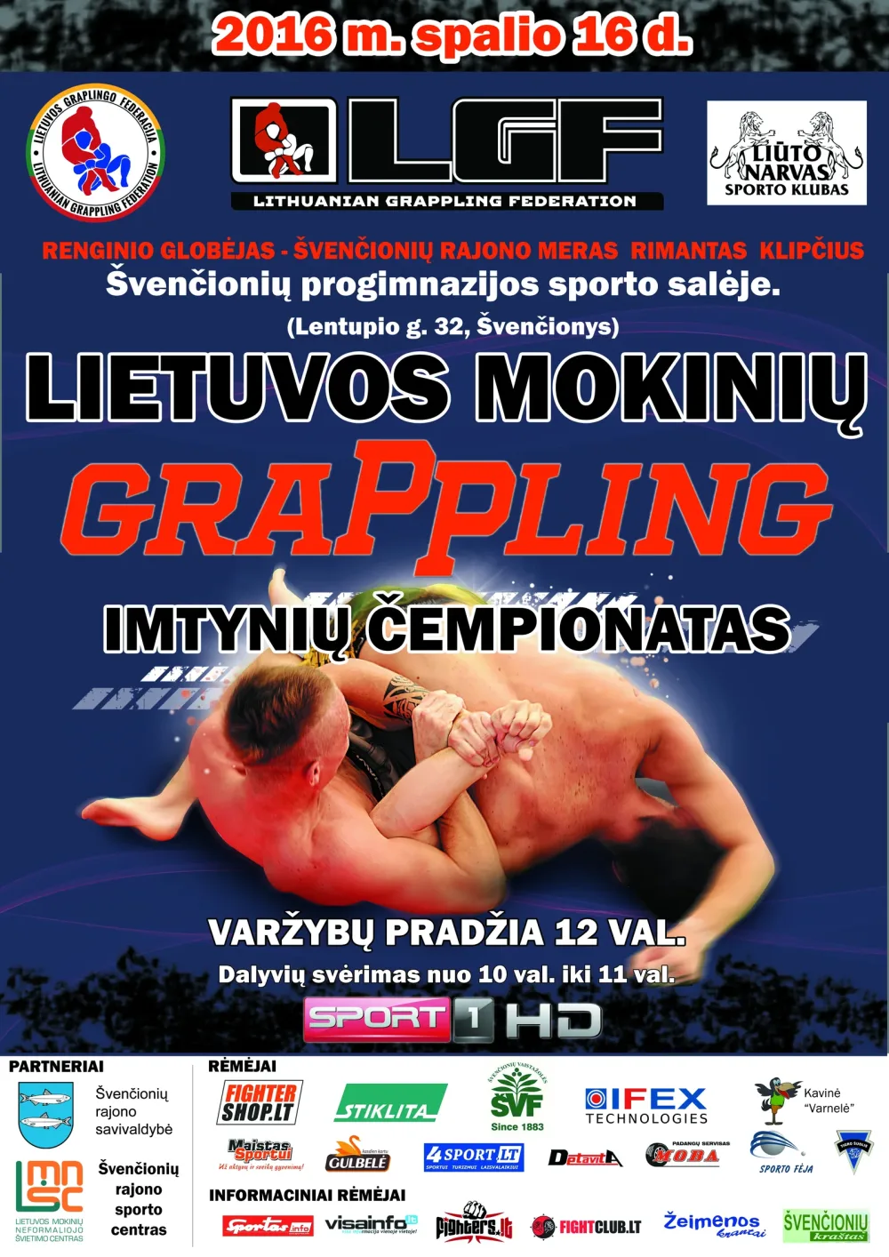 Lietuvos mokinių grappling imtynių čempionatas - plakatas