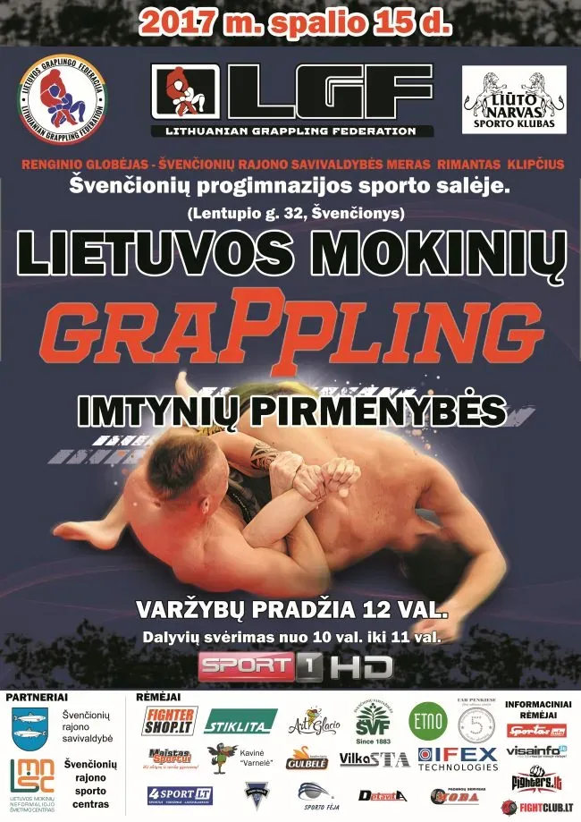 LIETUVOS MOKINIŲ GRAPPLING IMTYNIŲ PIRMENYBĖS - plakatas