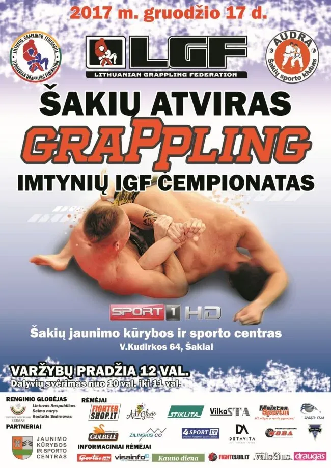 ŠAKIŲ ATVIRAS GRAPPLING IMTYNIŲ ČEMPIONATAS - plakatas