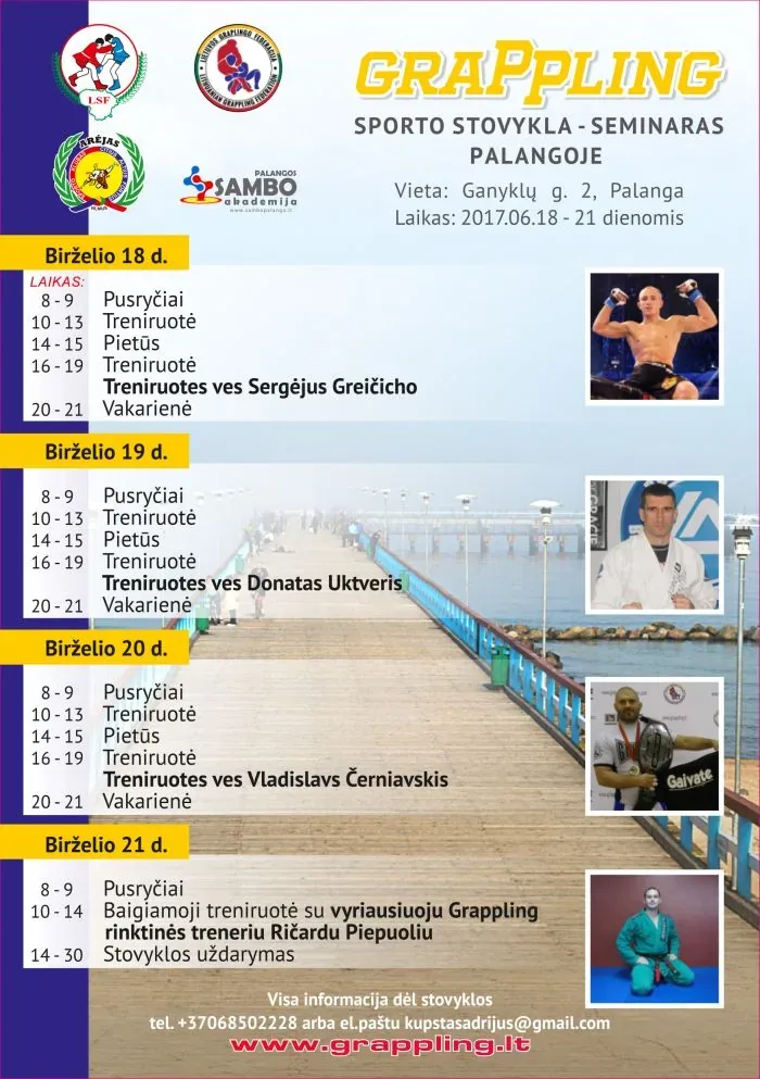 TARPTAUTINĖ GRAPPLING SPORTO STOVYKLA - SEMINARAS - plakatas