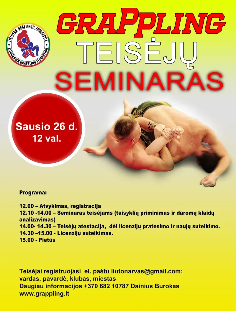 Teisėjų seminaras - plakatas