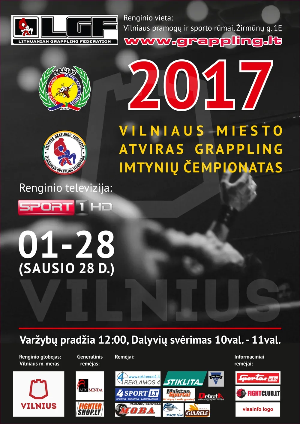 VILNIAUS MIESTO ATVIRAS GRAPPLING IMTYNIŲ ČEMPIONATAS - plakatas